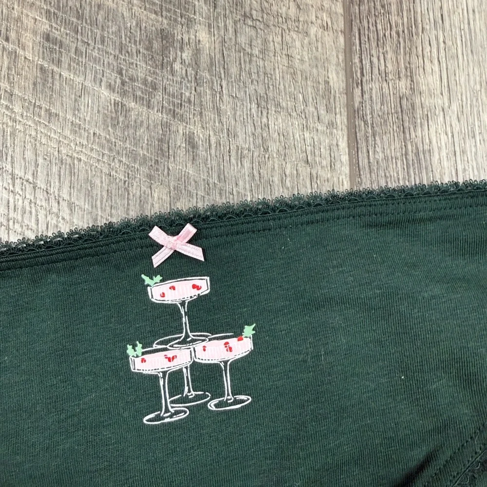 VS Dark Green Cocktail Bikini Underwear‎